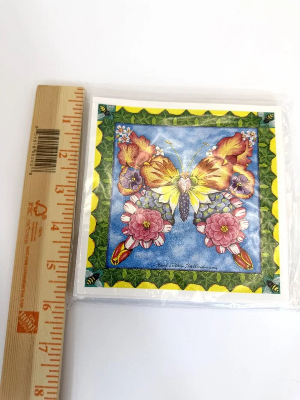 Vintage Mark Allen Ballard 1998 Butterfly Floral Notecard Set